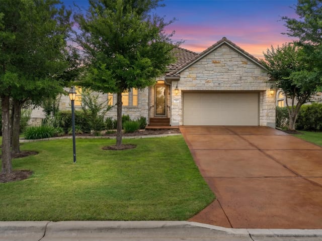 View 201 Antigua WAY in Rough Hollow-The Overlook 201 Antigua WAY - front exterior - Luxury home in Rough Hollow-The Overlook, Lakeway, TX