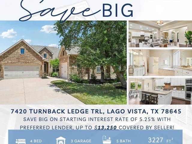 View 7420 Turnback Ledge TRL 7420 Turnback Ledge TRL - property photo 1 - Luxury home in Lago Vista, TX